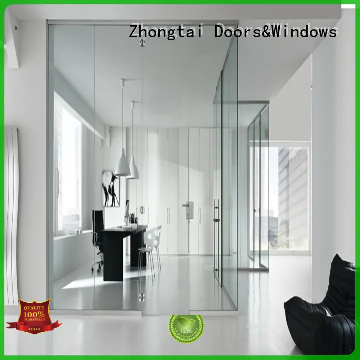 Zhongtai laminated Frameless Glass Door supply for indoor