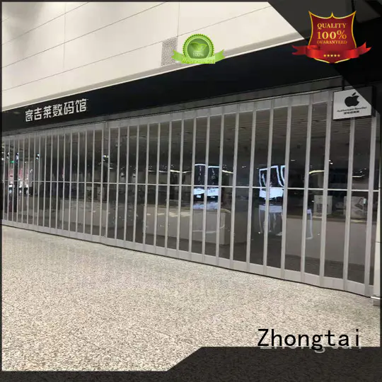 Zhongtai horizontal folding door manufacturers for supermarket