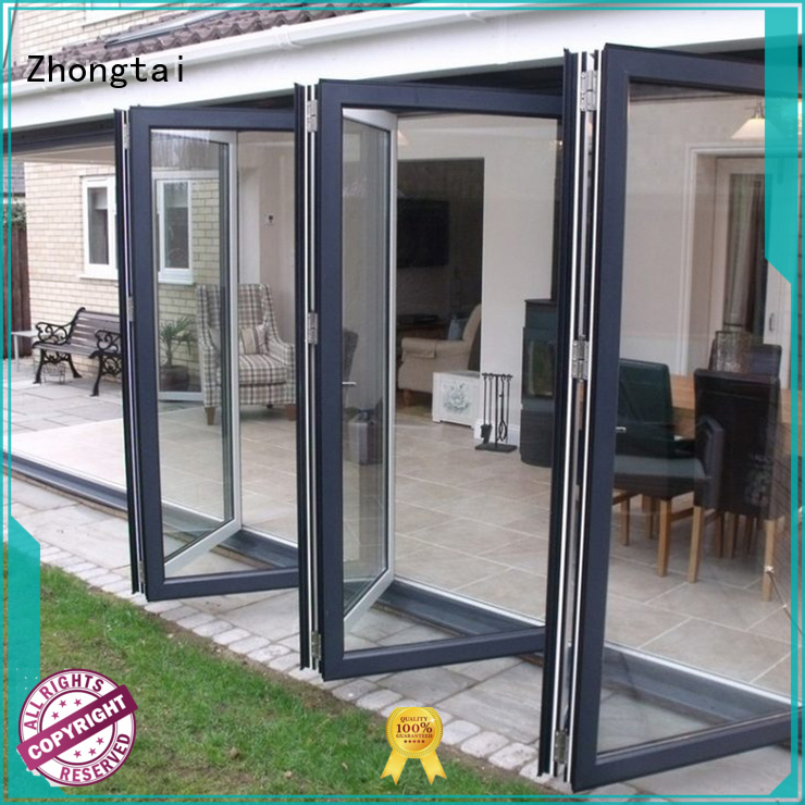 Zhongtai double Aluminium Folding Door factory for house