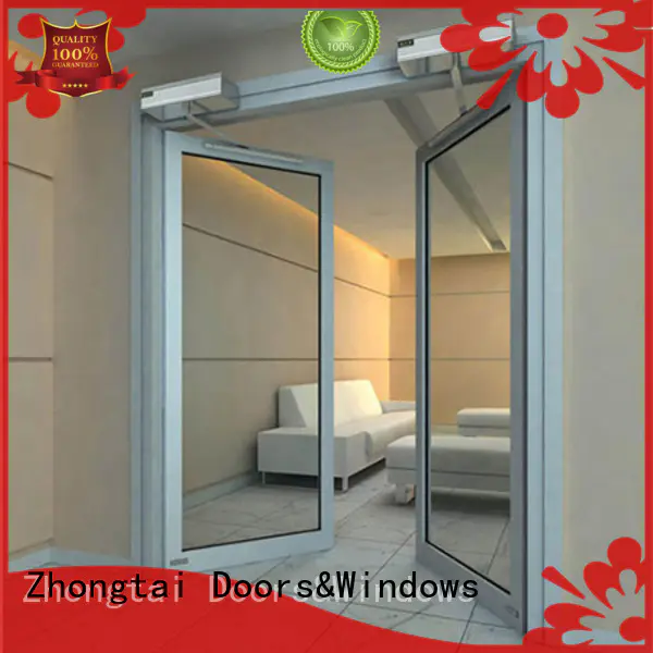 Zhongtai glass aluminium french doors for sale for office building