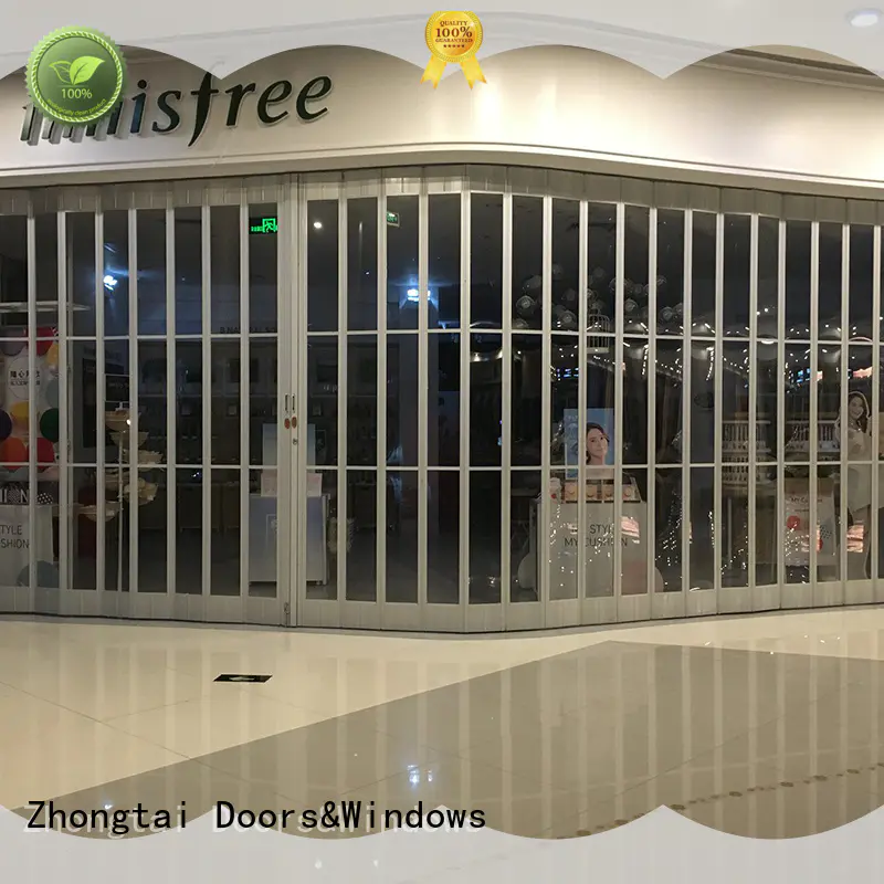 Zhongtai performance folding door supply for shop