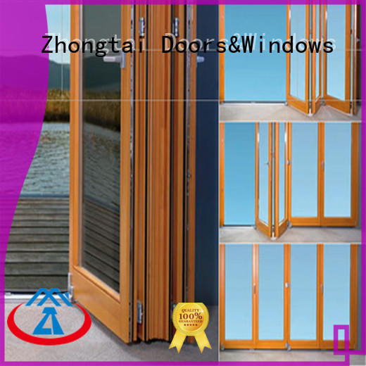 Zhongtai frame Aluminium Folding Door for sale for house