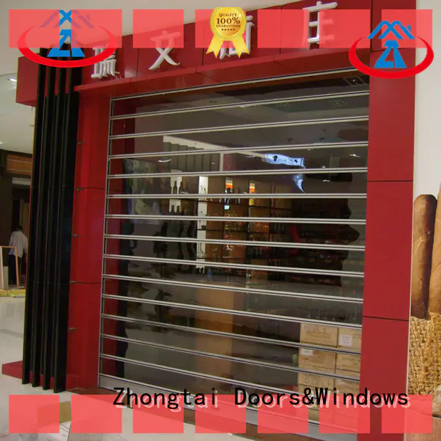 Zhongtai doors shop shutter prices manufacturers for commercial shop