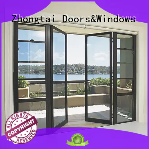 Zhongtai beautiful aluminium french doors manufacturers for shopping mall