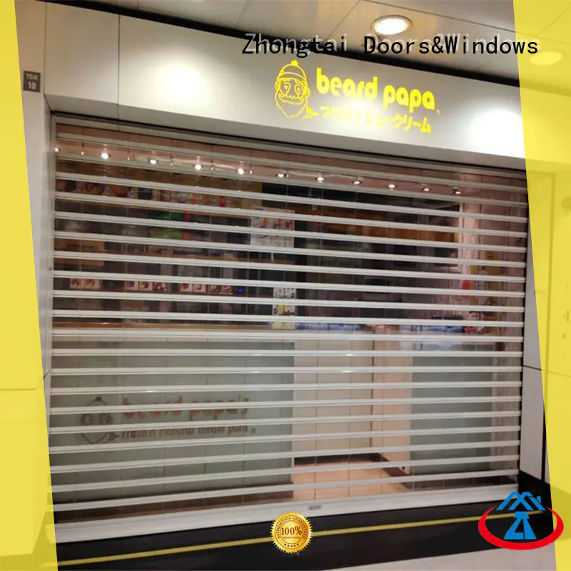 Zhongtai transparent shop shutter prices company for clothing store