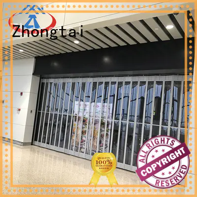 Zhongtai horizontal folding door space saving for supermarket