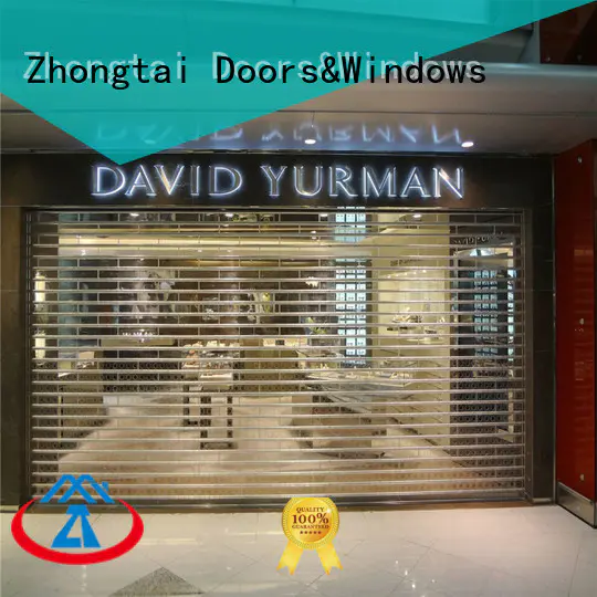 Zhongtai Top shop shutter prices factory for window display