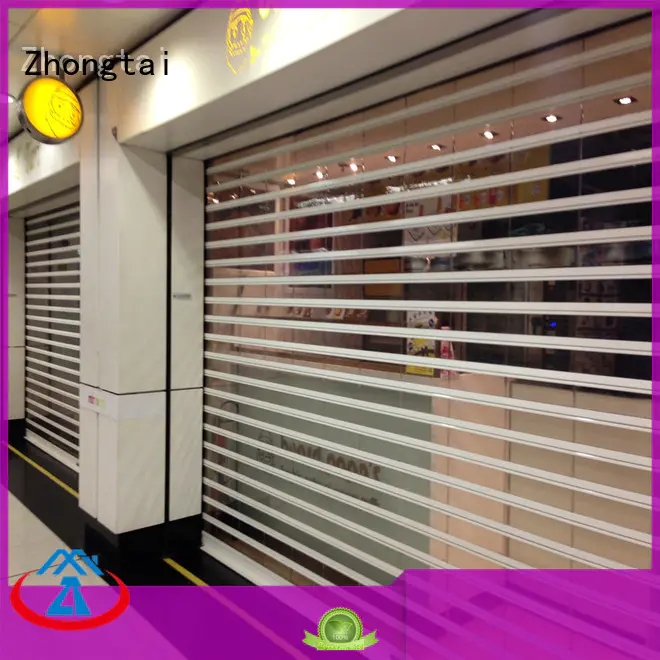 Zhongtai hours shop roller shutters manufacturers for commercial shop