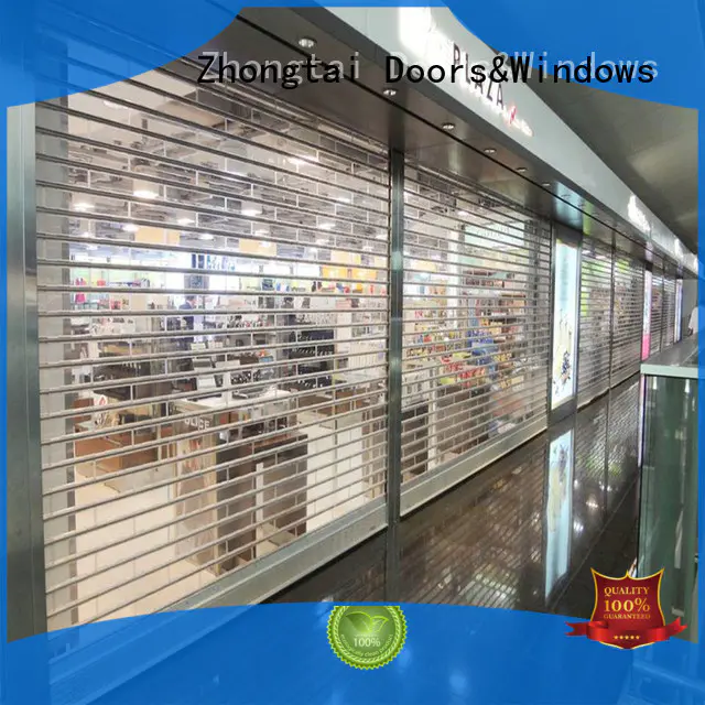 Zhongtai clear shop roller shutters for business for clothing store